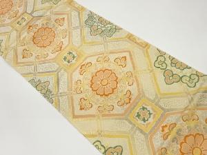 変わり蜀江に華文模様織出し袋帯